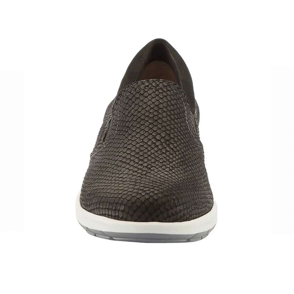 Ros Hommerson Slip On Shoe Orleans Women's Black Matte Snakeskin Nubuck Size 9W - Picture 4 of 7